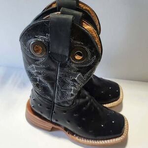 A&A Western Wear Genuine Ostrich Leather Boots – Kids Size 11.5